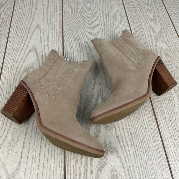 Mia Santos Western Style Ankle Booties 10M Stone (tan) $100 Brussels Polyurethan - Picture 4 of 8